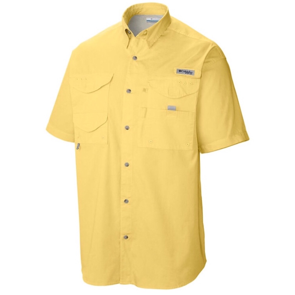 Columbia PFG Yellow Short Sleeve Shirt Yellow